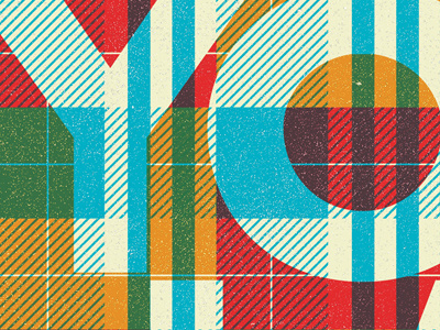 Yo overprint plaid texture typography