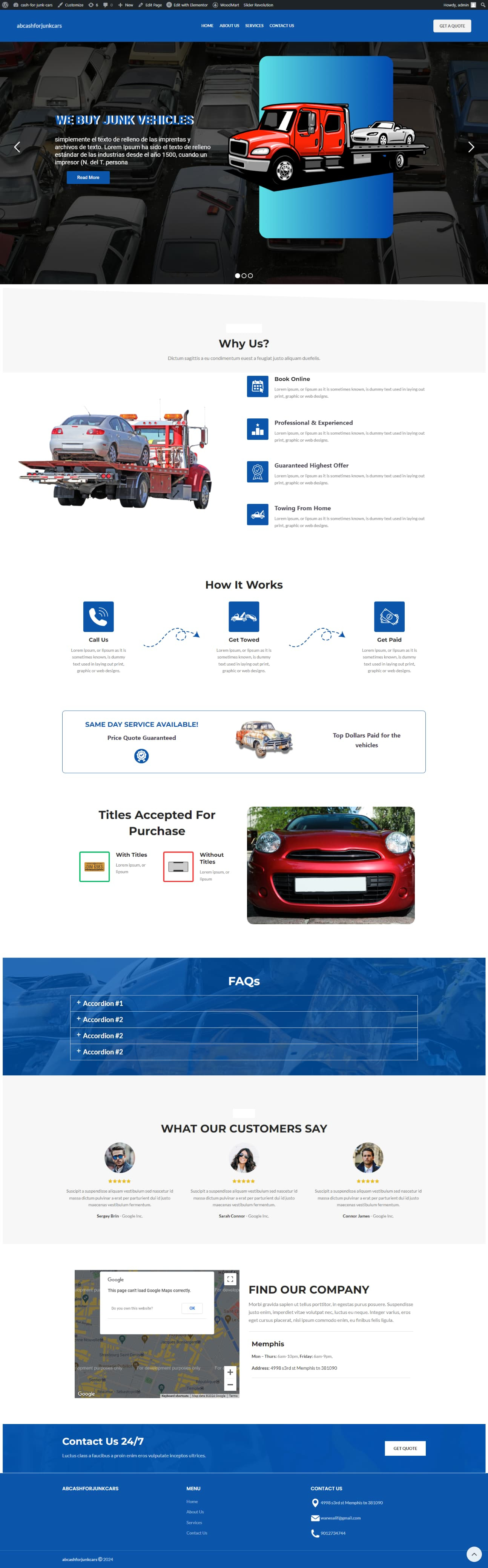 Example of Word Press Cms Website