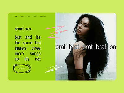 Index Page – UI Animation (Charli xcx: brat) animation atlantic records brat charli xcx design index index page marquee music sony ui ui design warner warner music web design