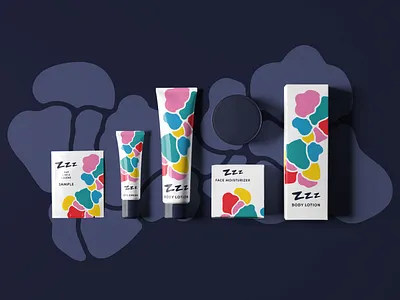 ZZZ Cosmetics branding contemporary cosmetics graphic design illustration makeup minimal packaging patterns