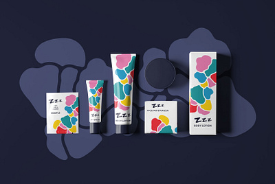 ZZZ Cosmetics branding contemporary cosmetics graphic design illustration makeup minimal packaging patterns