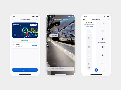 Card active, Augmented Reality & Train occupancy - Metro app active animation app ar augmented augmented reality card check city direction metro metropolis minimal path reality station train underground