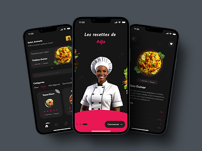 Les recettes de Adja mobile app foodapp mobile ui uidesign uxdesign