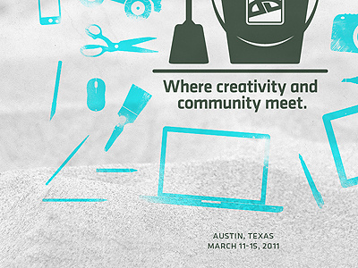 dA SXSW Promo blue community conference creative festival green inspiration sand sandbox sxsw texas texture tools