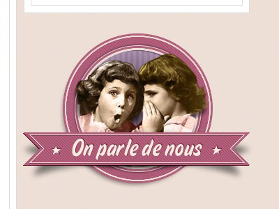 They talk about us about blog button children girly label pink retro romantic webdesign