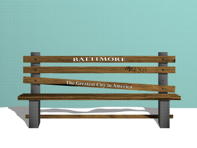 Baltimore: The Greatest City in America 2011 america baltimore bench mica