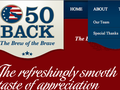 50back beer navigation patriotic website