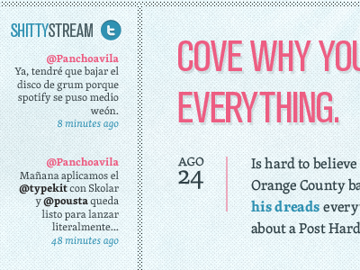 Twitter Sidebar blue pink sidebar skolar stream twitter typography