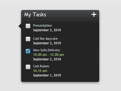 Tasks widget (quick mockup)