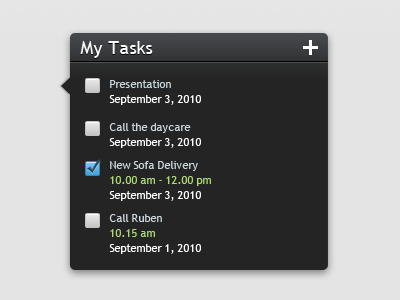Tasks widget (quick mockup)