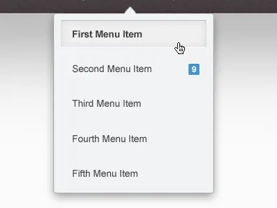 Dropdown Menu cursor dropdown menu mockup ui