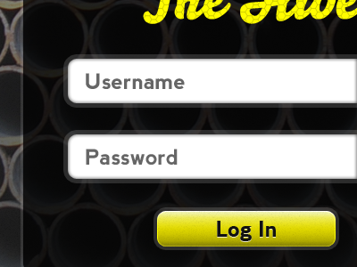 Login black button input interface login website yellow