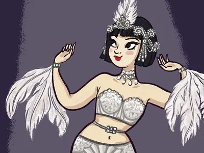 Vicky II cartoon character dancer girl illustration retro