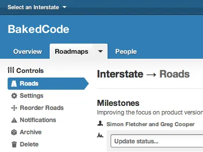 Interstate's Navigation interstate navigation roadmaps subnav tabs