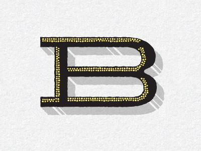 {b} b black grey letter yellow