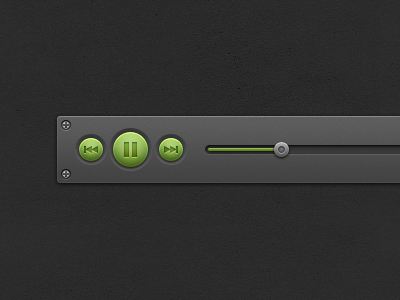 Music Controls back dark elements forward green interface music pause ui
