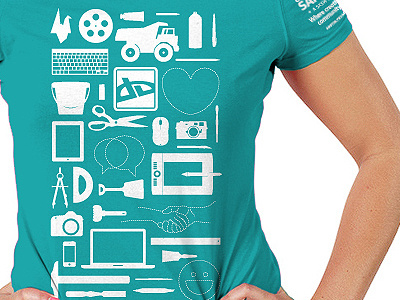 SXSW shirt concept 1 color community creative deviantart shirt sxsw teal tools white