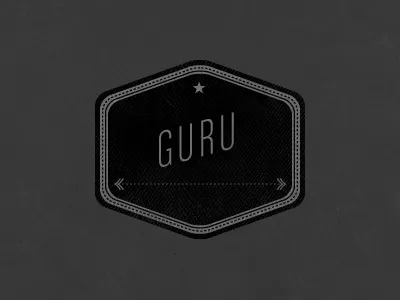 Guru america badge black grey hexagon