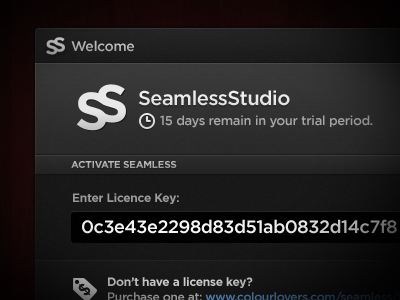 Activation Window dark seamless ui