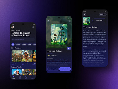 Kids Story Telling App app design app ui ebook kids app mobile reading story ui uiux