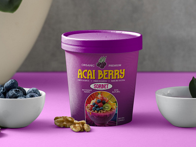 Acai Berry Sorbet Packaging Design acai berry acai berry box acai berry packaging design acai berry sorbet box design box packaging food packaging ice cream ice cream box packaging design product packaging