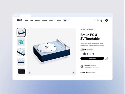 Animated product page braun dieter rams micro interaction motion ui