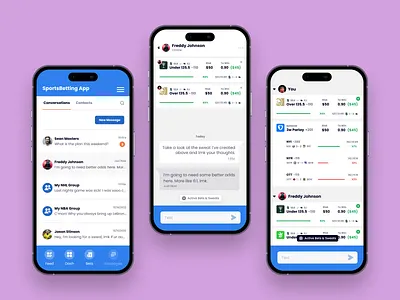 Sports Betting App: Messages Mobile app app design betting chat design iphone x messages messaging mobile sports sports betting ui ux