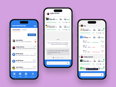 Sports Betting App: Messages Mobile app app design betting chat design iphone x messages messaging mobile sports sports betting ui ux