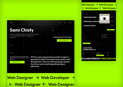 Personal Portfolio Website Development animation design development portfolio ux