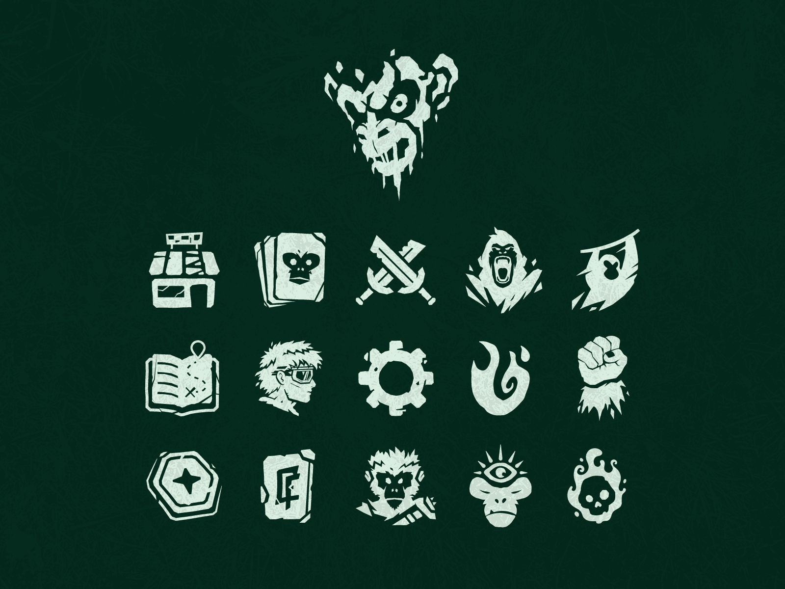 Icon set for Mad Monkies boardgame gaming graphic design icons illustration logo primates ui vector videogame