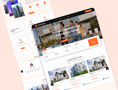 Real-State Website Landing-Page UI Design construction construction website design landing page real state real state website realstate web design website design