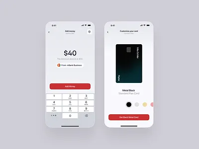Paytee app application banking card clean design fintech ios minimal mobile money paytee red ui ux