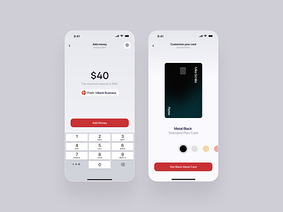 Paytee app application banking card clean design fintech ios minimal mobile money paytee red ui ux