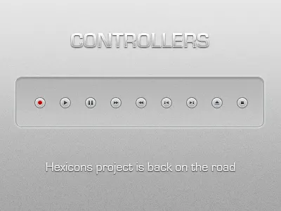 Hexicons: Controllers 16px controllers hexicons icons media pack set