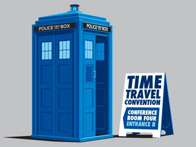 Convention convention dr who glennz illustrator tardis time travel vector