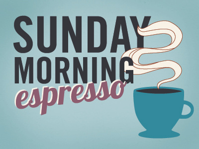 Lazy Sundays blue coffee script serif