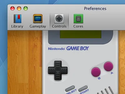 OpenEmu Preferences application consoles controllers design emulation gameboy gui icons mac nintendo openemu osx roms tab bar ui video games