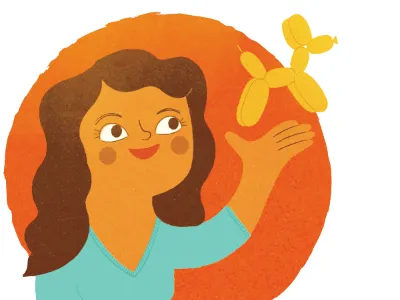 balloon artist / 2 balloon artist dog illustration woman