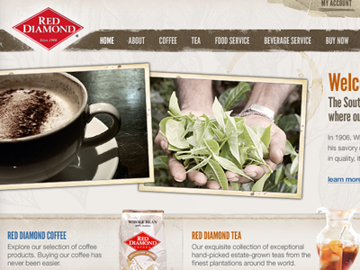 Coffee & Tea brown css3 grunge helvetica html5 layout league gothic navigation ui website