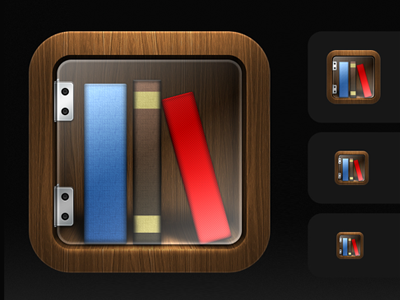 iOS Glassy Bookshelf Icon app book books bookshelf glass icon ios ipad iphone itunes new shelf wood