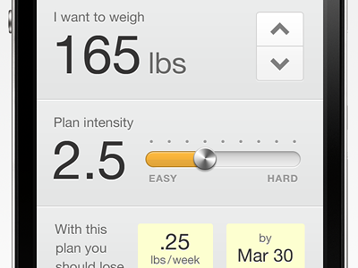 Weight Plan app iphone ui weight