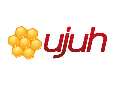 Ujuh Logo Concept 03 blog clean concept hexagon honey logo news orange red transparency yellow zulu