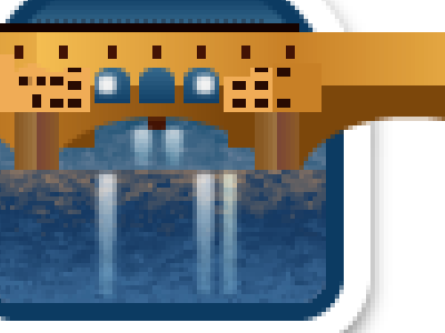 It will be a bridge, eventually. bridge gowalla illustration pixels stamp vector water