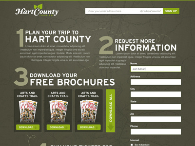 Hart County - Single Page green map numbers path