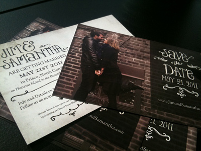 Printed Save the Dates postcard print savethedate
