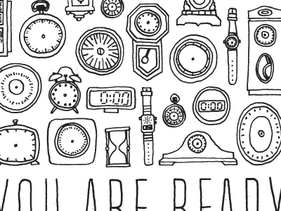 Ready clocks do it illustration line message poster stremkes request