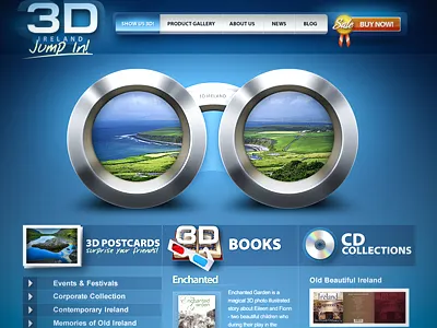3D Ireland 3d blue design web website