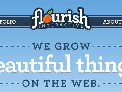 Flourish Interactive Redesign archer blue logo orange sky