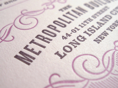 CL & BDJ Invite Zoom design gray invitation invite letterpress pink type typography wedding