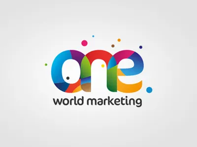 one world marketing logotype brand clean colourful design logotype marketing one sleek startup world